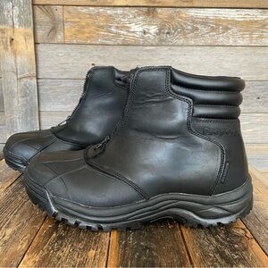 Propet Black Mid Zip Leather Waterproof Winter Work Boot Men’s Size 9.5